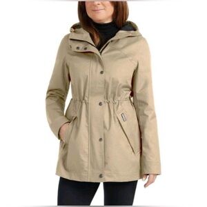 Hunter Women’s Khaki Tan Water & Wind Resistant Rain Jacket NEW Large